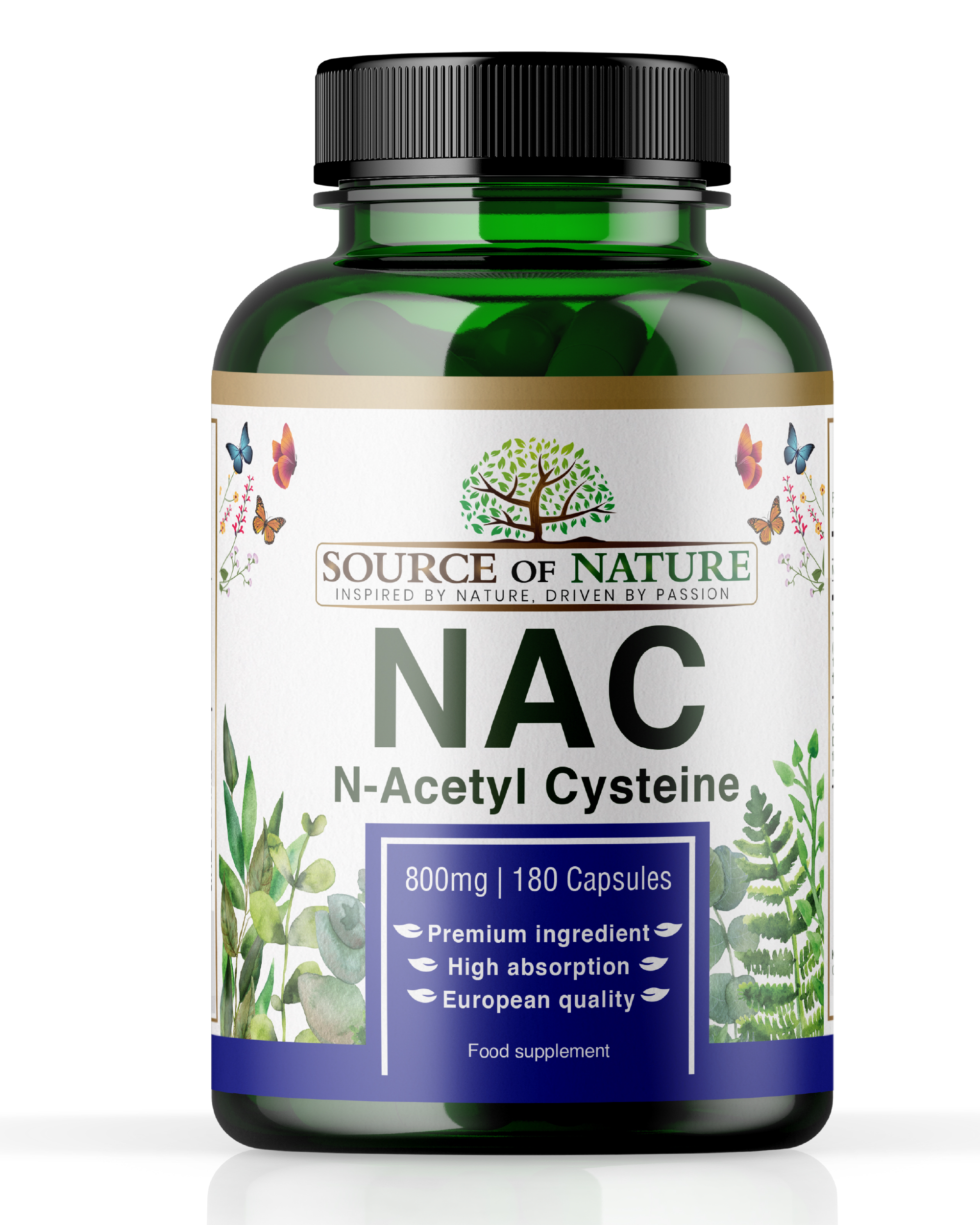 NAC (N-Acetyl Cystein) 800mg | 180 Kapseln | 2-Monatsvorrat